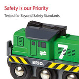 BRIO World 33214 - Freight Battery Engine - 1 Piece Wooden Toy Train Set for Kids Age 3 and Up