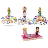 Melissa and Doug Magnetic Dress Up Dolls Bundle of 4: Nina the Ballerina, Princess Elise, Maggie Leigh and Abby/Emma