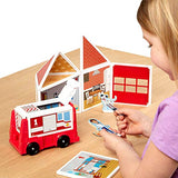 Melissa & Doug Magnetivity Magnetic Tiles Building Play Set – Fire Station with Fire Truck Vehicle (74 Pieces, STEM Toy)