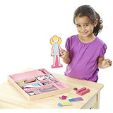 Melissa & Doug Bundle Includes 2 Items Lila and Lucky Wooden Dress-Up Princess Doll and Horse with Magnetic Accessories 108 pcs Abby and Emma Deluxe Magnetic Wood Dress-Up