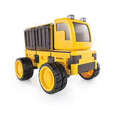 PowerClix Construction Vehicle Set: 55 Piece Magnetic Build-Your-Own Dump Truck, Bulldozer, and More - STEM Educational Building Toy for Kids