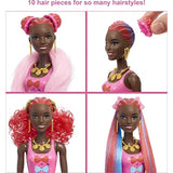Barbie Color Reveal Glitter! Hair Swaps Doll, Glittery Blue with 25 Hairstyling & Party-Themed Surprises Including 10 Plug-in Hair Pieces, Gift for Kids 3 Years Old & Up