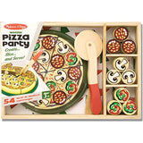 Melissa & Doug Pizza Party Wooden Play Set & 1 Scratch Art Mini-Pad Bundle