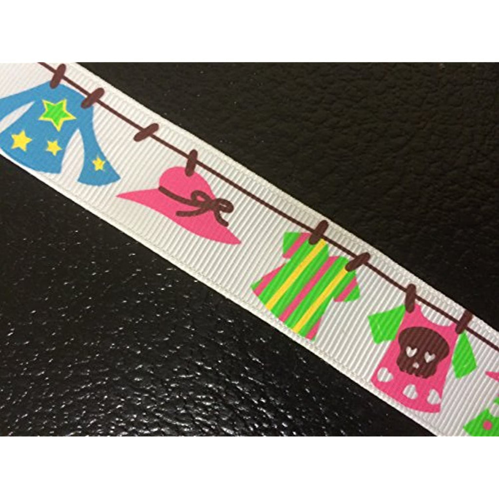 Polyester Grosgrain Ribbon for Decorations, Hairbows & Gift Wrap by Yame Home (7/8-in by 50-yds, 00032173 - clothes assortment)
