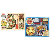 Melissa & Doug Wooden Playsets Bundle - Flip and Serve Pancake Set with Pizza Party Set - Ages 3 and Up - Imaginative Fun