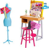 Barbie Fashion Design Studio Playset with Sewing Machine Station, Dress Form and Themed Toys, for 3 to 7 Year Olds