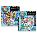Melissa & Doug Stained Glass Made Easy Activity Kits Set: Owl and Unicorn - 180+ Stickers