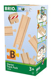 BRIO World - 33394 Starter Track Pack | 13Piece Wooden Train Tracks For Kids Ages 3 & Up,Multi