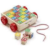 Melissa & Doug Classic ABC Wooden Block Cart Educational Toy with 30 Solid Wood Blocks with Gift Cards