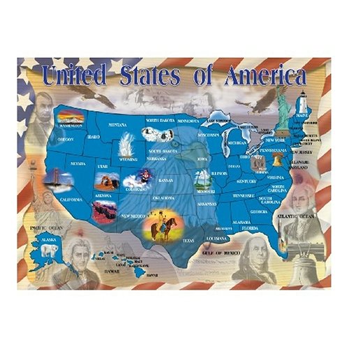 Melissa and Doug 0500 pc Map of the U.S.A. Cardboard Jigsaw