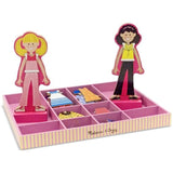Melissa & Doug Abby & Emma - Magnetic Dress Up Wooden Doll & Stand & 1 Scratch Art Mini-Pad Bundle (04940)