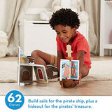 Melissa & Doug Magnetivity Magnetic Tiles Building Playset – Pirate Cove with Pirate Ship (62 Pieces, STEM Toy)