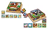 Melissa & Doug Farm & Pet Cube Puzzle Combo