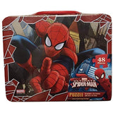 Marvel Spiderman 48 Piece Puzzle in Tin Lunchbox, Red, Blue, White