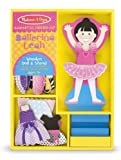 Ballerina Leah - Magnetic Dress Up Wooden Doll & Stand + FREE Melissa & Doug Scratch Art Mini-Pad Bundle [51620]