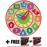 Melissa & Doug Shape Sorting Clock & 1 Scratch Art Mini-Pad Bundle (08593)