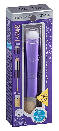 Physicians Formula Youthful Wear Cosmesceutical Youth-Boosting Makeup Concealer, Yellow+Light, 0.26 Ounce
