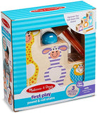 Melissa & Doug First Play Pound & Roll Stairs Wooden 3 Piece Baby Kids Hammer & Ball Toy