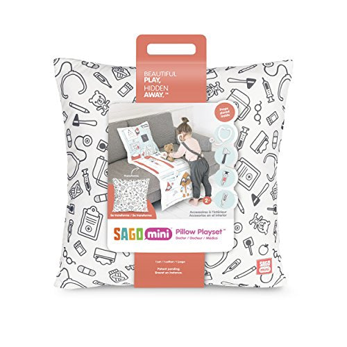 Sago Mini 2-in-1 Fold Up Pillow Playset, Harvey’s Doctor’s Office with Plush Accessories for Toddlers