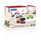 Guidecraft Wooden Truck Collection Set of 12: Vehicle Set for Toddlers