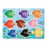 Melissa & Doug Colorful Fish Wooden Peg Puzzle (9 pcs)