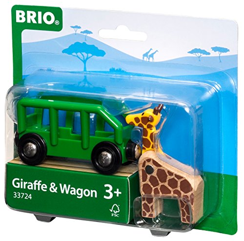 BRIO World - 33724 Giraffe and Wagon | 2 Piece Toy Train Accessory for Kids Ages 3 and Up