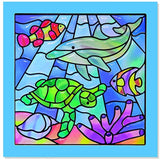 Melissa & Doug Undersea Fantasy 'Stained Glass': Peel & Press Sticker by Number Series + Free Scratch Art Mini-Pad Bundle [85823]