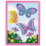 Melissa & Doug Flower & Butterfly Scenes - Mess Free Glitter Series & 1 Scratch Art Mini-Pad Bundle (09511)