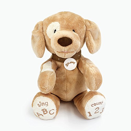 GUND Baby Spunky Doggie ABC 123 Animated Stuffed Animal Plush, Tan, 14"