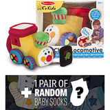 K's Kids Choo Choo Locomotive Plush + 1 FREE Pair of Baby Socks Bundle [91589]