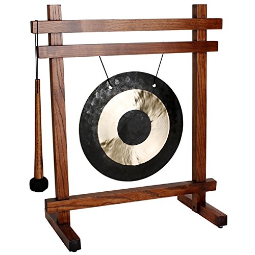 Woodstock Chimes WTG The Original Guaranteed Musically Tuned Chime Table Gong, Teak