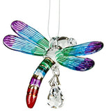 Woodstock Chimes CDRAI Makers Crystal Suncatchers Fantasy Glass Dragonfly, Summer Rainbow