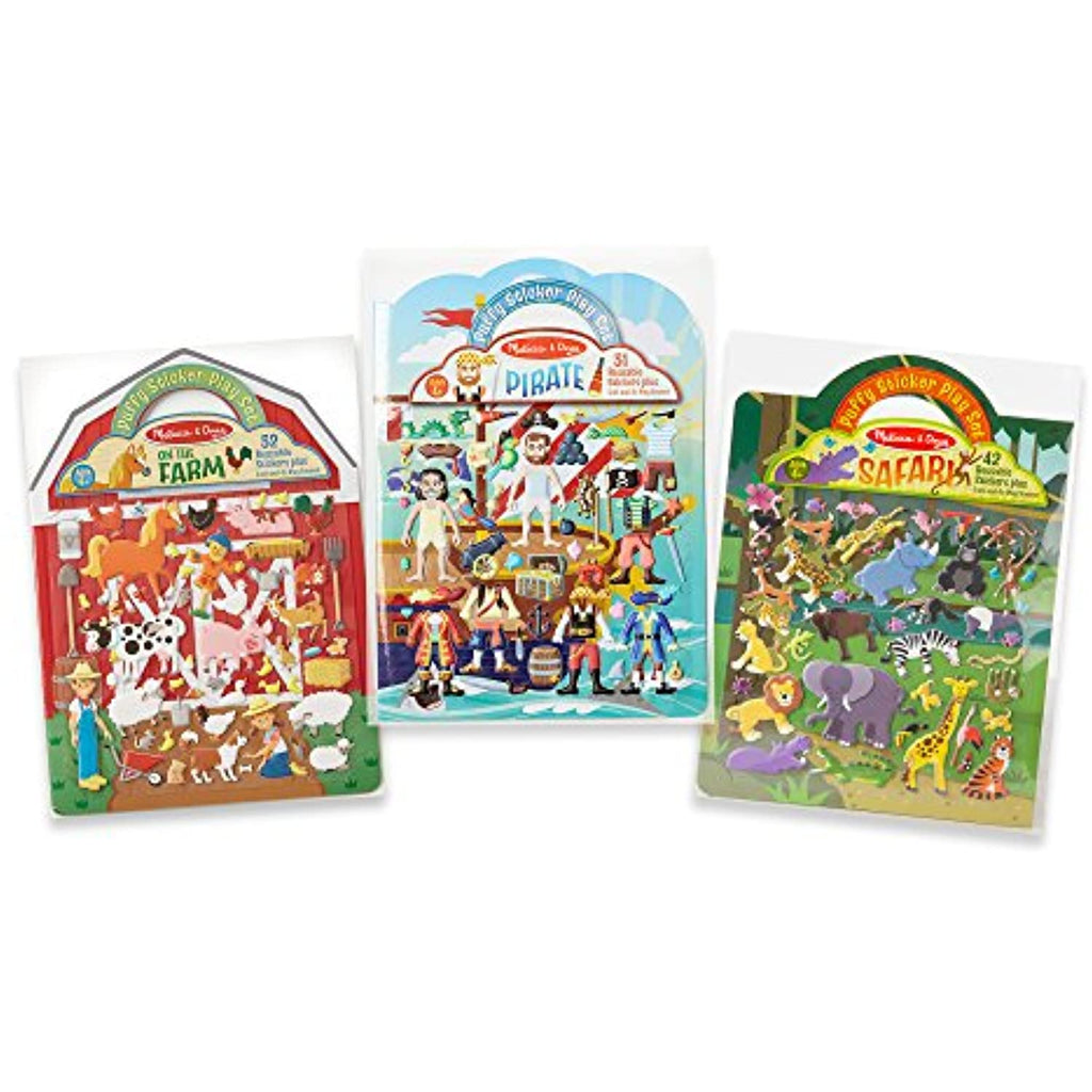 Melissa & Doug Puffy Sticker Play Sets - Safari, Pirate, On the Farm