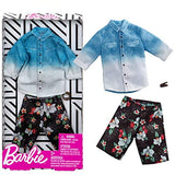 Barbie Clothes: 1 Outfit for Ken Doll Includes Denim Shirt, Floral Shorts & Accessory, Gift for 3 to 8 Year Olds