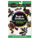 Melissa & Doug Bugs & Critters: Scratch Art Stickers Pack & 1 Scratch Art Mini-Pad Bundle (05825)