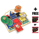Melissa & Doug First Shapes 'Jumbo Knob' Puzzle & 1 Scratch Art Mini-Pad Bundle (02053)