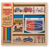 4 Item Bundle: Melissa & Doug Baby Zoo Animals Stamps + Vehicles Stamps + Dinosaur Stamps + Free Gift