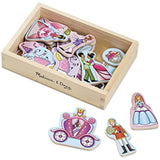 Melissa & Doug Princess Wooden 20 Magnets-in-a-Box Gift Set & 1 Scratch Art Mini-Pad Bundle (09278)