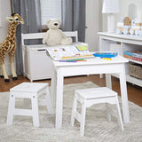 Melissa & Doug Wooden Square Table – Kids Furniture for Playroom - White