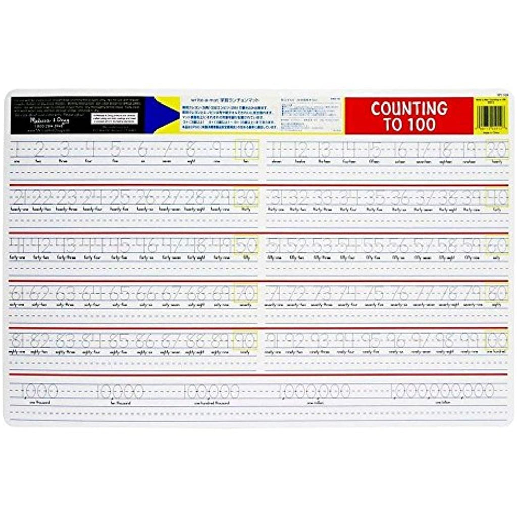 Melissa and Doug Numbers Write-A-Mat Placemats - (Bundle of 6) Color: Add Learning Mat Crayons