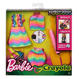 Barbie FVN64 Crayola Rainbow Design Fashion Set, Multi-Color
