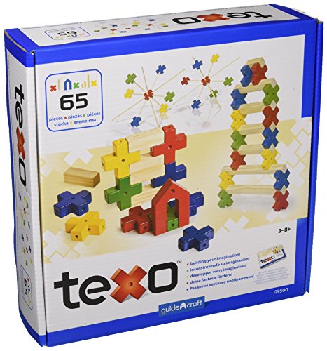 Guidecraft Texo Architecture Stem Educational Building Toy 65 - Piece Construction Set