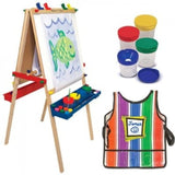 Melissa & Doug Deluxe Standing Easel with Artist's Smock and Spill Proof Paint Cups