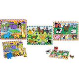 Melissa and Doug Chunky Puzzle Bundle Set / 1 - Safari Animals 1 - Pets and 1 - Farm Animals