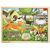 Melissa & Doug Wooden Jigsaw Puzzle arm, Construction, Pets Puzzle (24 Piece)