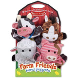Farm Friends 4-Piece Hand Puppets Gift Set + FREE Melissa & Doug Scratch Art Mini-Pad Bundle