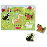 Melissa & Doug Neighborhood Pets Wooden Peg Puzzle (6 pcs)