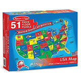 Melissa & Doug Bundle Includes 2 Items Flip to Win Travel License Plate Game - Wooden U.S. Map Game Board USA Map Floor Puzzle (51 pcs, 2 x 3 feet)