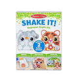 Melissa & Doug Shake It! Safari Animals Beginner Craft Kit - Confetti-Covered Elephant and Tiger (4” x 1.5” Each)