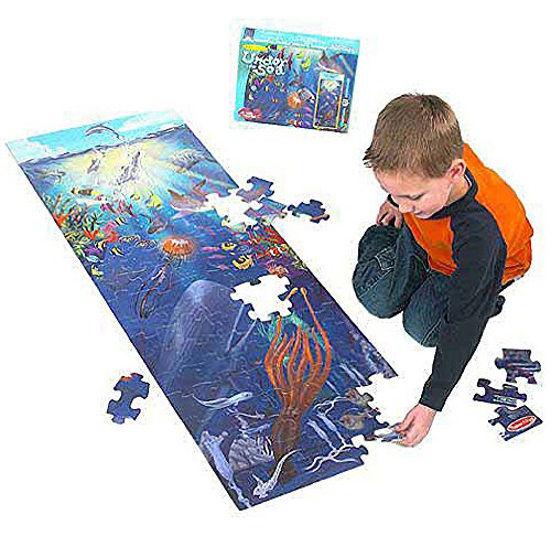 Under the Sea: 100-Piece Floor Puzzle + FREE Melissa & Doug Scratch Art Mini-Pad Bundle